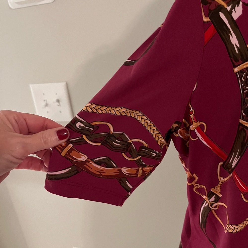 Chic Purple Chain Print Top Size M - Picture 4 of 7